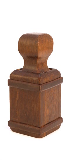 A 17th/18th century  English apothecary’s oak and wrought iron mounted crusher