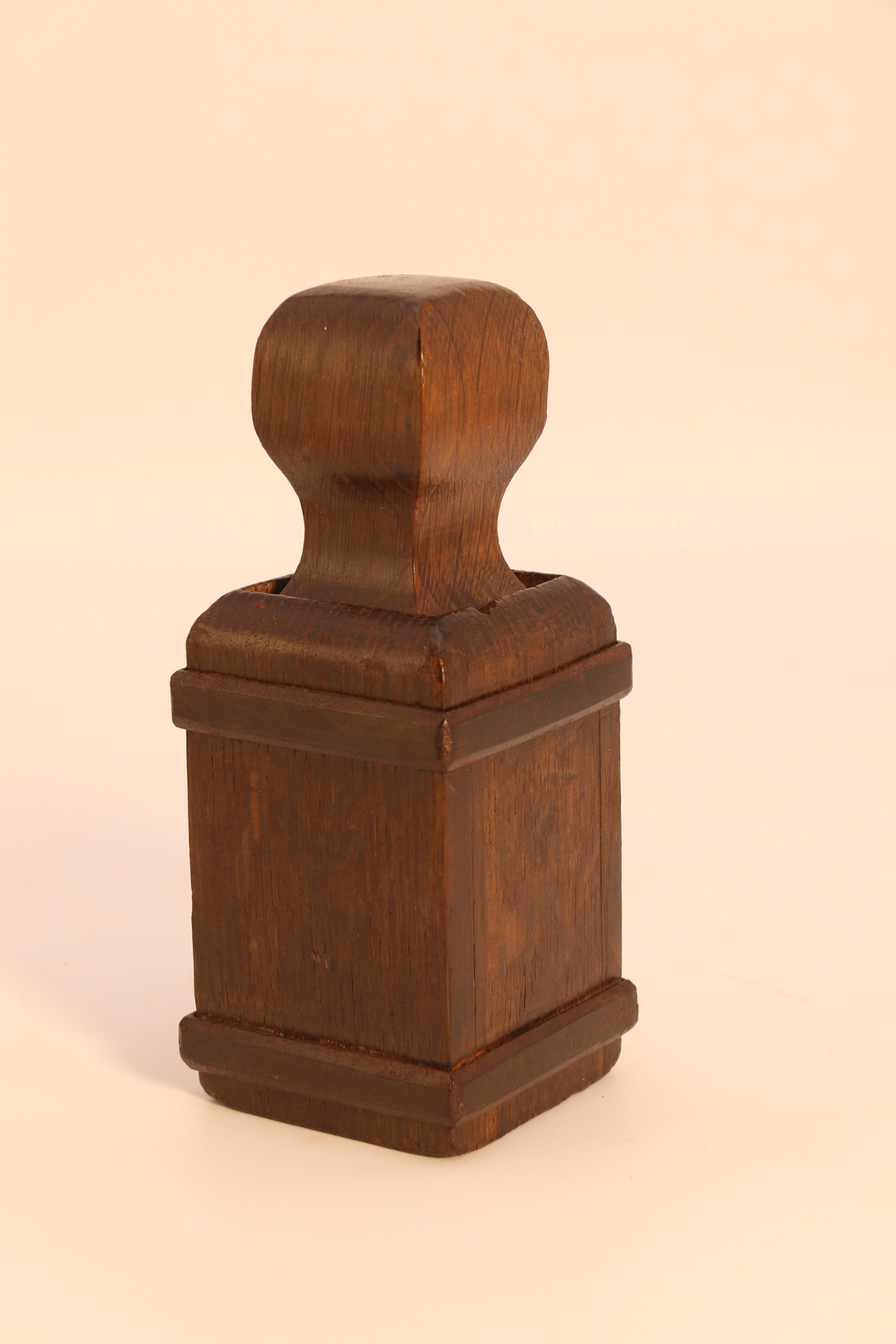 Other A 17th/18th century  English apothecary’s oak and wrought iron mounted crusher  For Sale