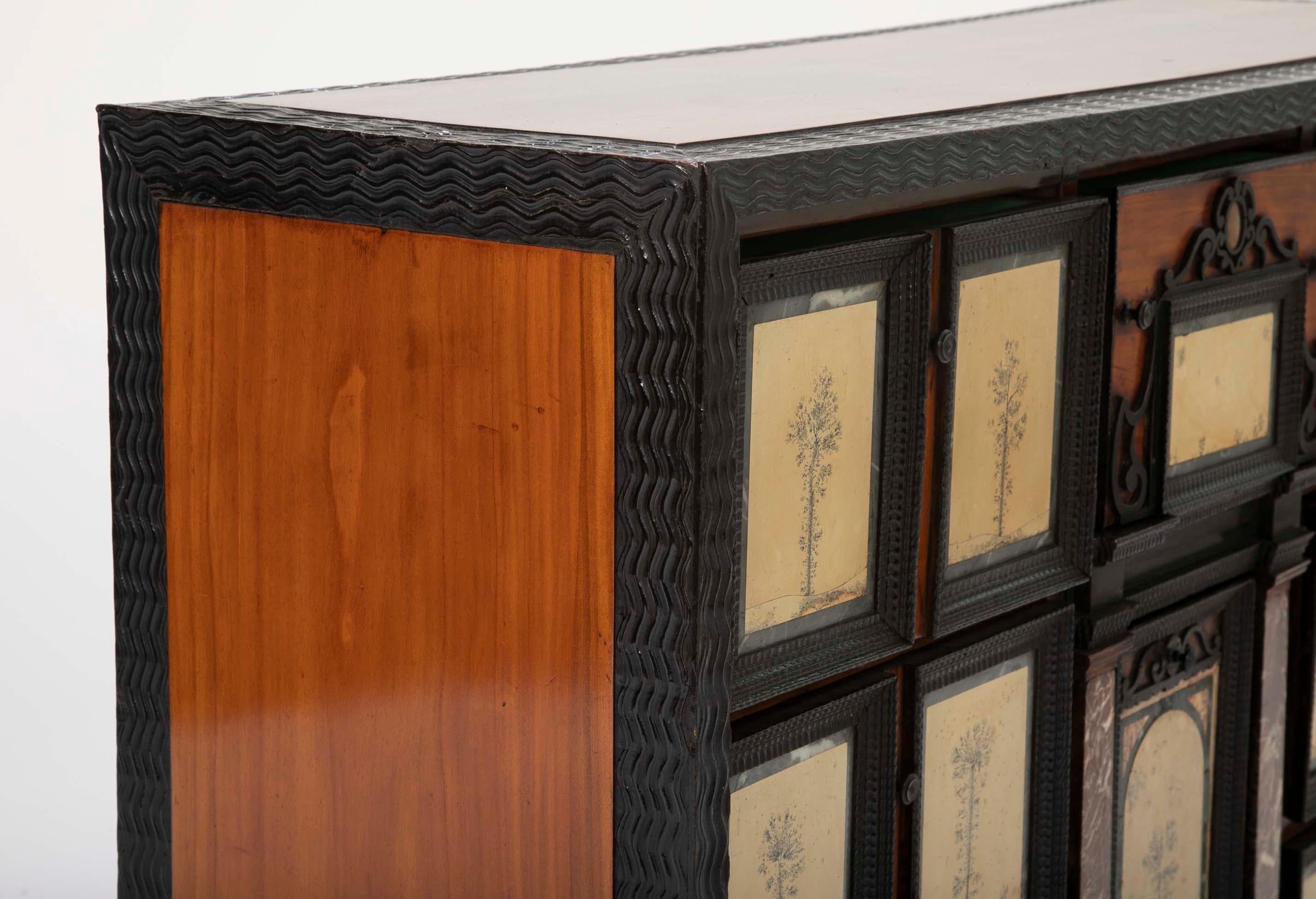 19th Century Vargueno with Dendritic Limestone Pietra Dura Panels 4