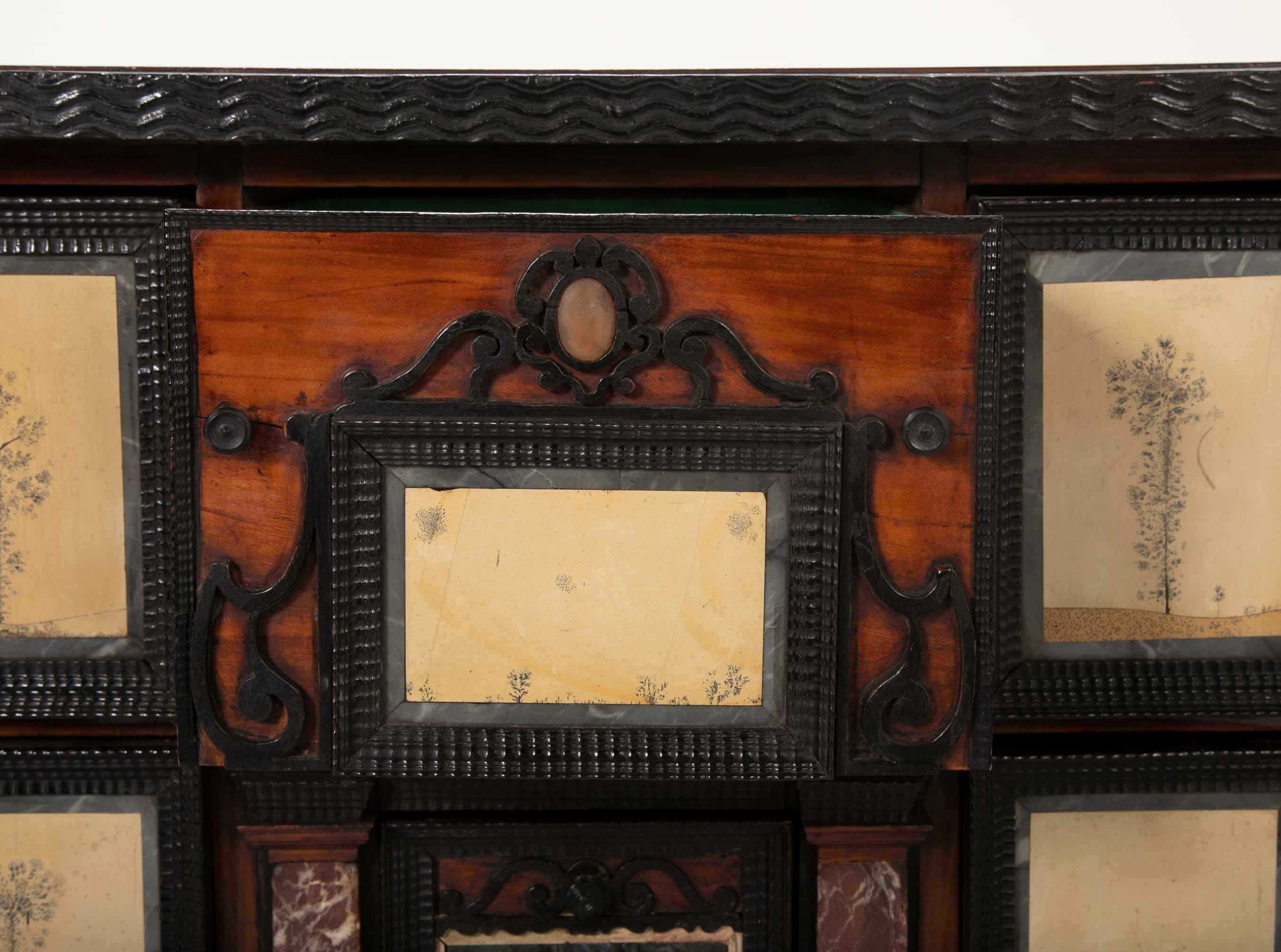19th Century Vargueno with Dendritic Limestone Pietra Dura Panels 1