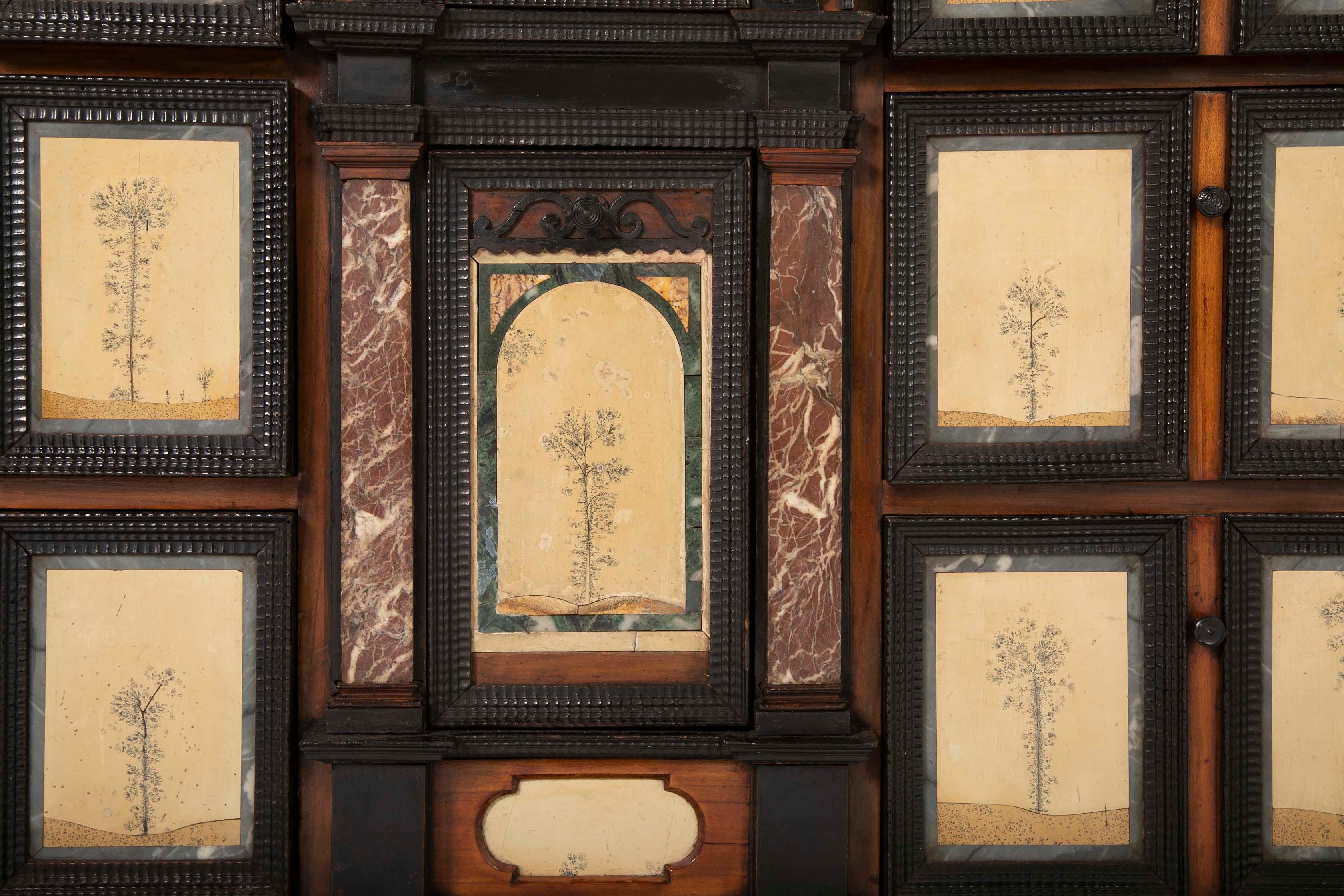 19th Century Vargueno with Dendritic Limestone Pietra Dura Panels 2