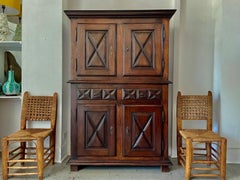A 17th C French Walnut Louis XIII Four Door Two Drawer Cupboard