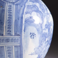 17th Century Blue and White Delft Vase as a Table Lamp with Giltwood Base
