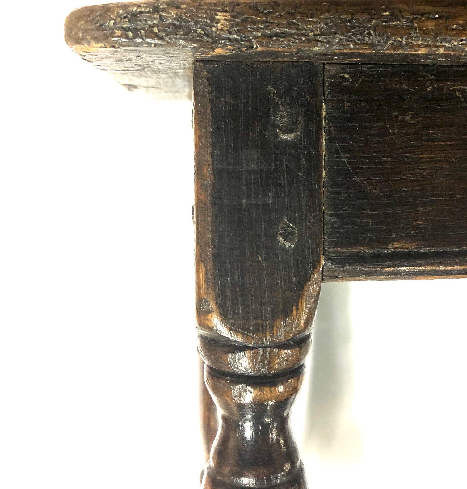 English A 17th Century Charles II Oak Joint Stool For Sale