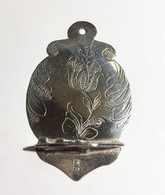 17th Century Dutch Miniature Dollhouse Silver Spoon Rack, 1693