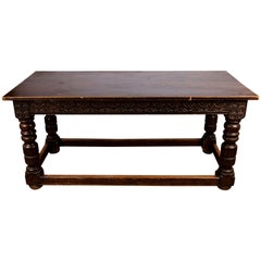 17th Century English Carved Oak Refectory Table, circa 1680