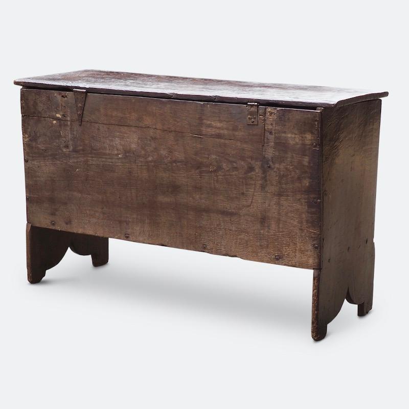 Hand-Carved 17th Century English Oak Boarded Chest, Charles I, circa 1640