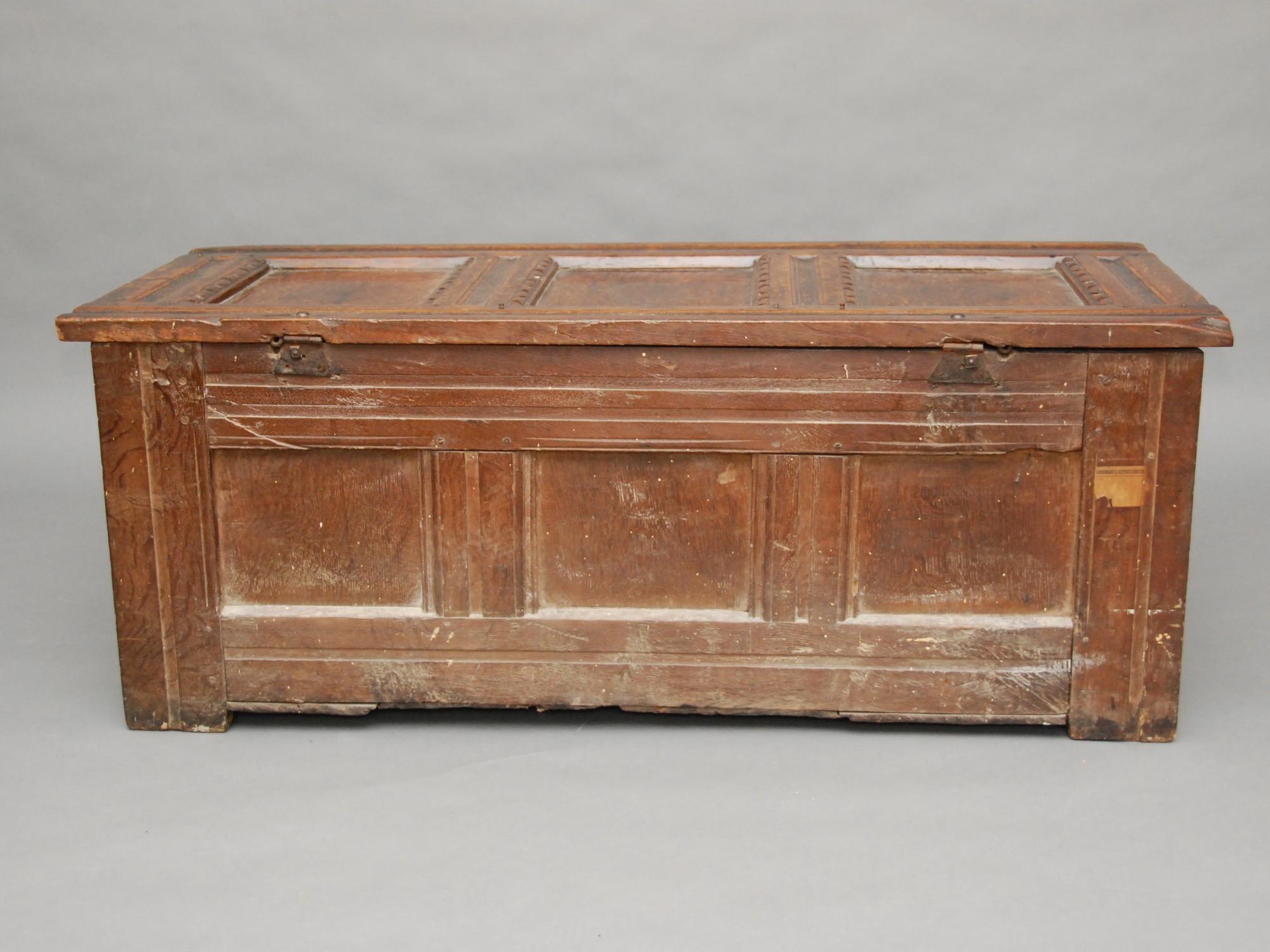 17th Century English Oak Chest 6