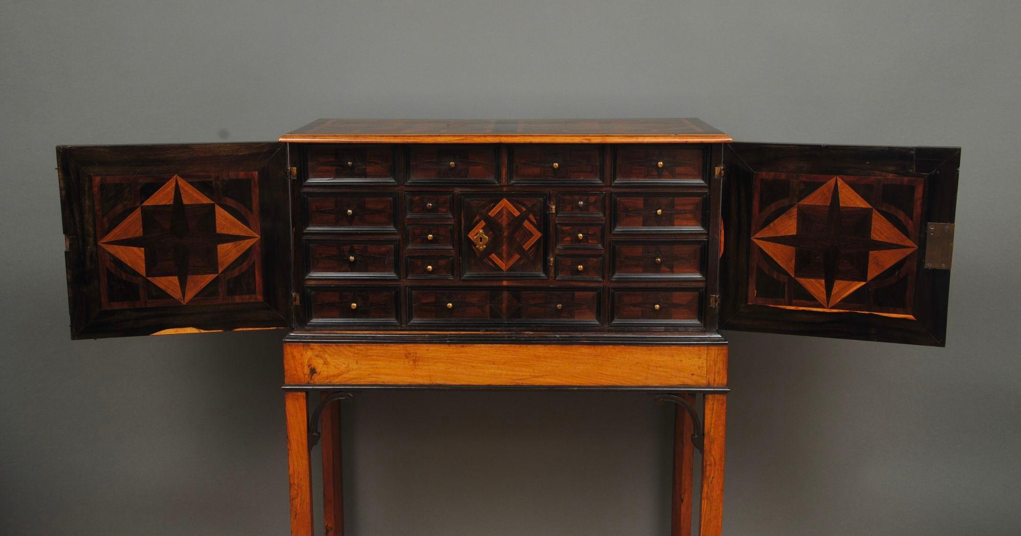 European A 17th Century German Table Marquetry Cabinet