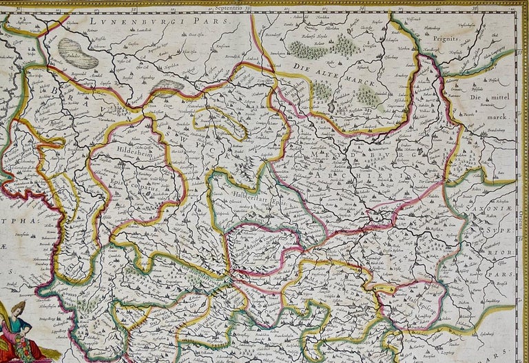 17th Century Hand-Colored Map of a Region in West Germany by Janssonius For Sale 1