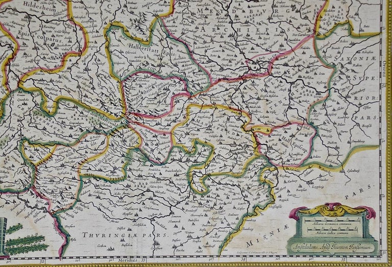 17th Century Hand-Colored Map of a Region in West Germany by Janssonius For Sale 2