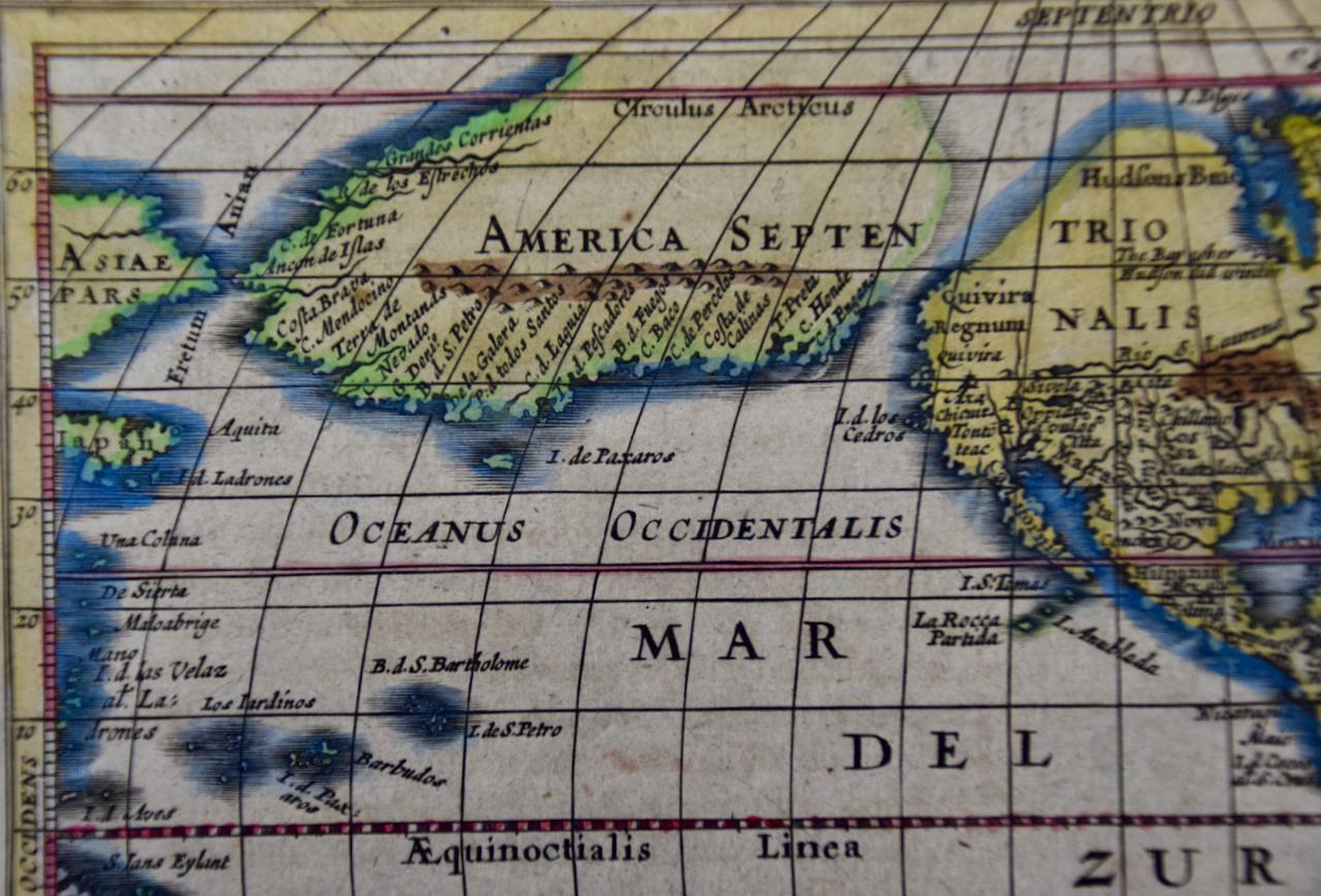 17th century map of north america