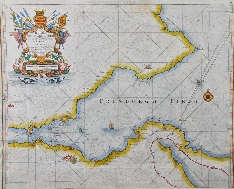 This hand-colored sea chart is entitled 