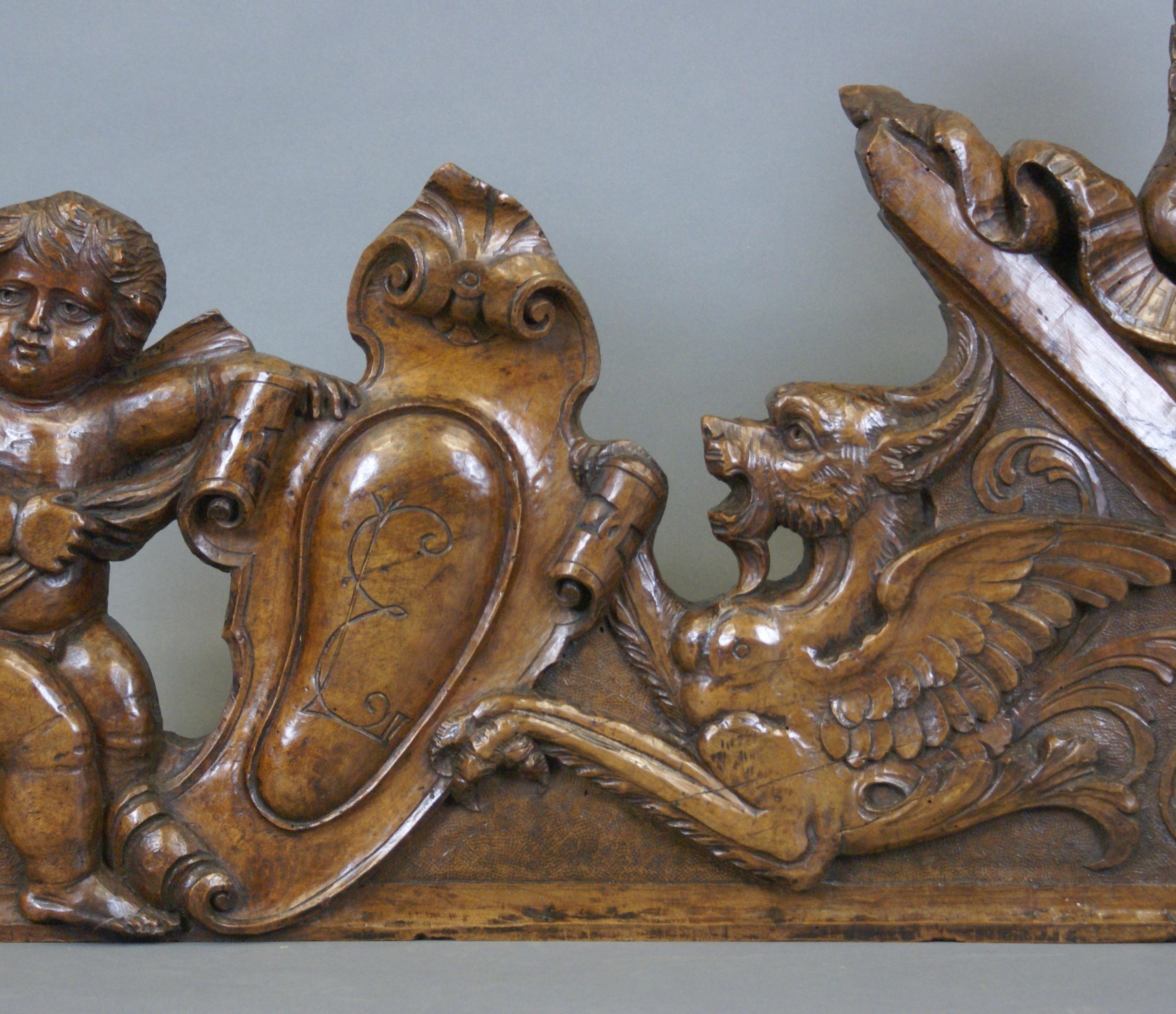 18th Century and Earlier 17th Century Italian Walnut Carving For Sale