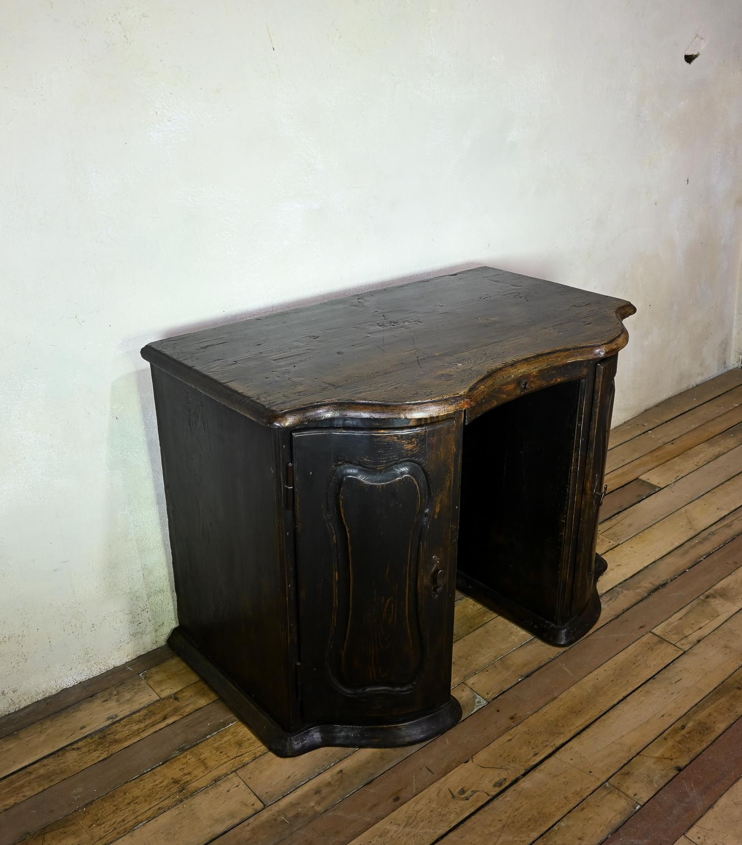 18th Century and Earlier 17th Century North Italian Ebonized Baroque Desk For Sale