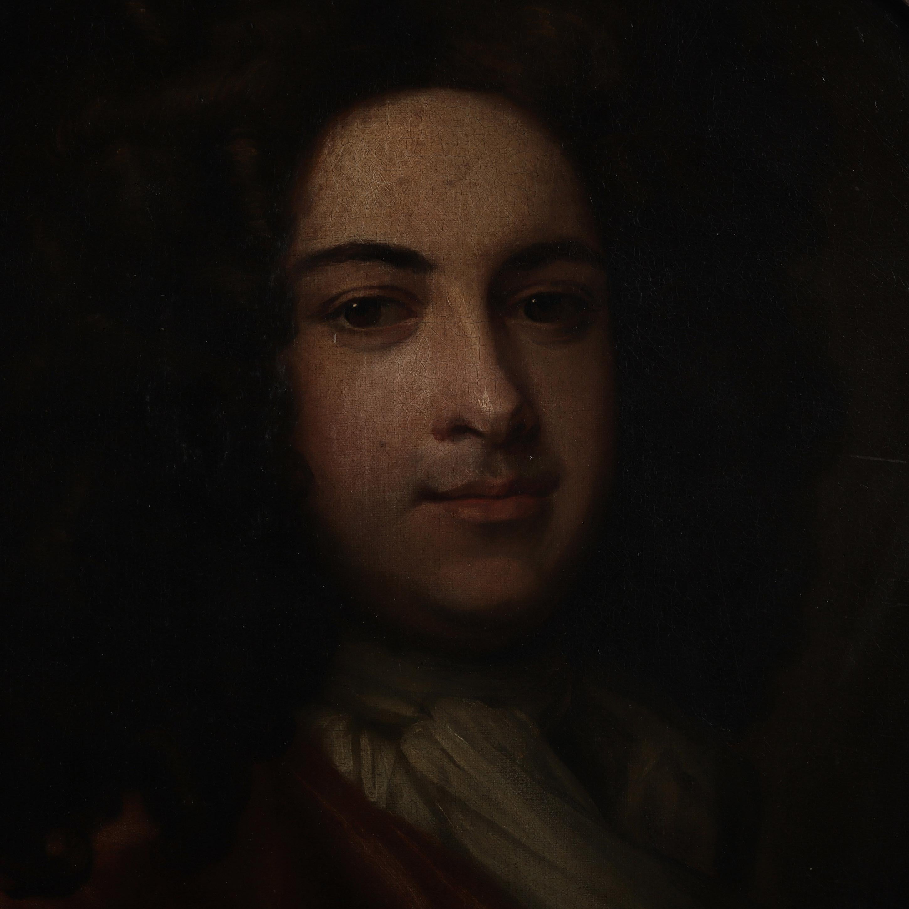 ENGLISH SCHOOL, Follower of Sir Godfrey Kneller (1646 – 1723)

Oil on Canvas portrait of a gentleman believed to be Lord Abingdon James Bertie, 1st Earl of Abingdon (16 June 1653 – 22 May 1699)


