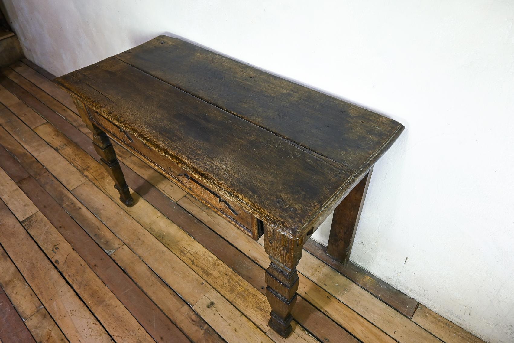 17th Century Provincial Oak Console Table, Desk For Sale 7