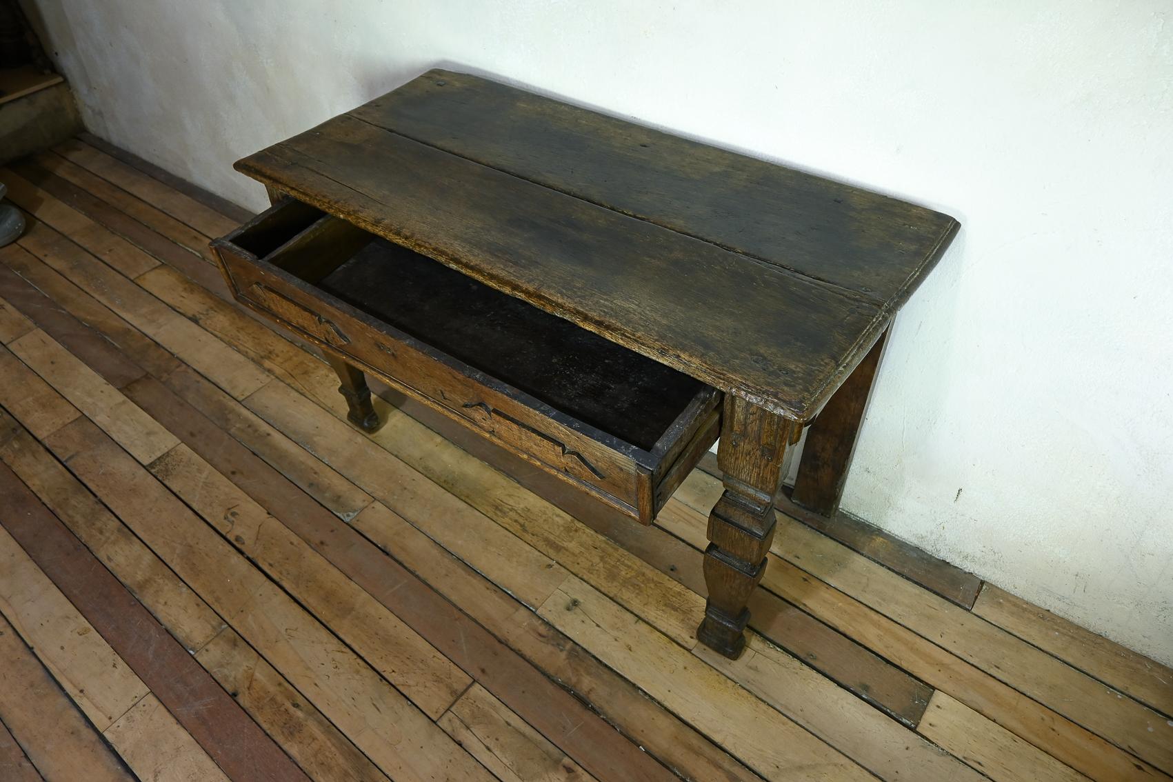17th Century Provincial Oak Console Table, Desk For Sale 10