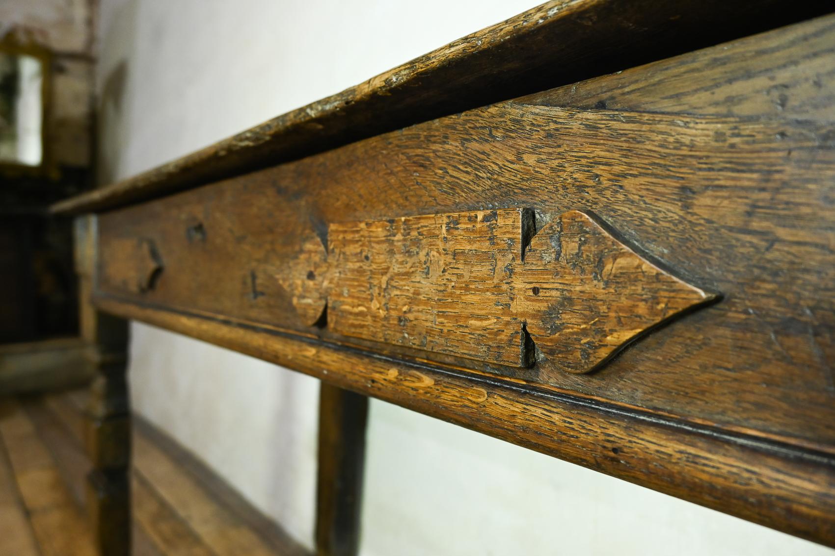 17th Century Provincial Oak Console Table, Desk For Sale 2