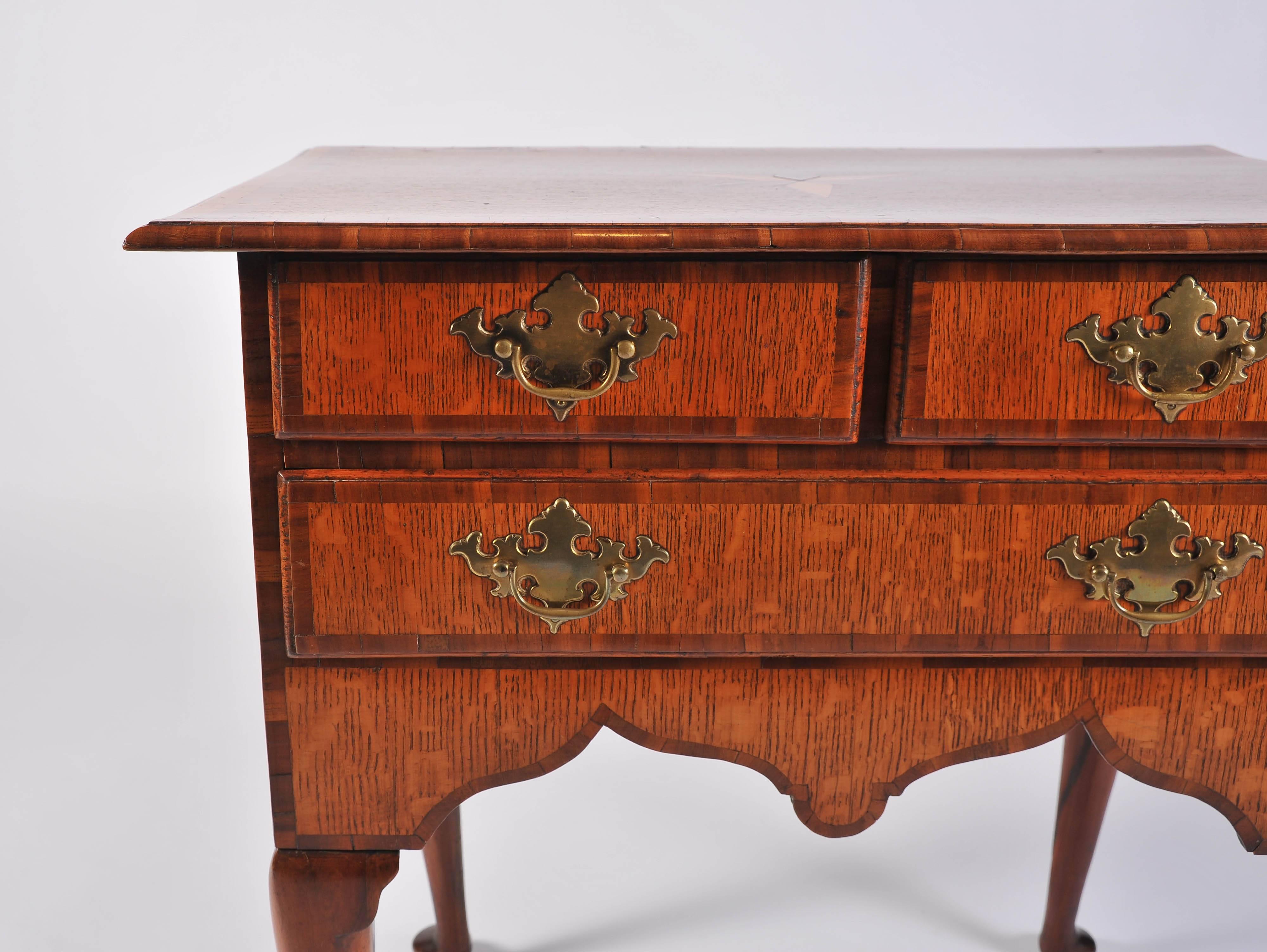 Mid 18th Century Side Table, Scandinavian Elm and Oak Lowboy For Sale 2