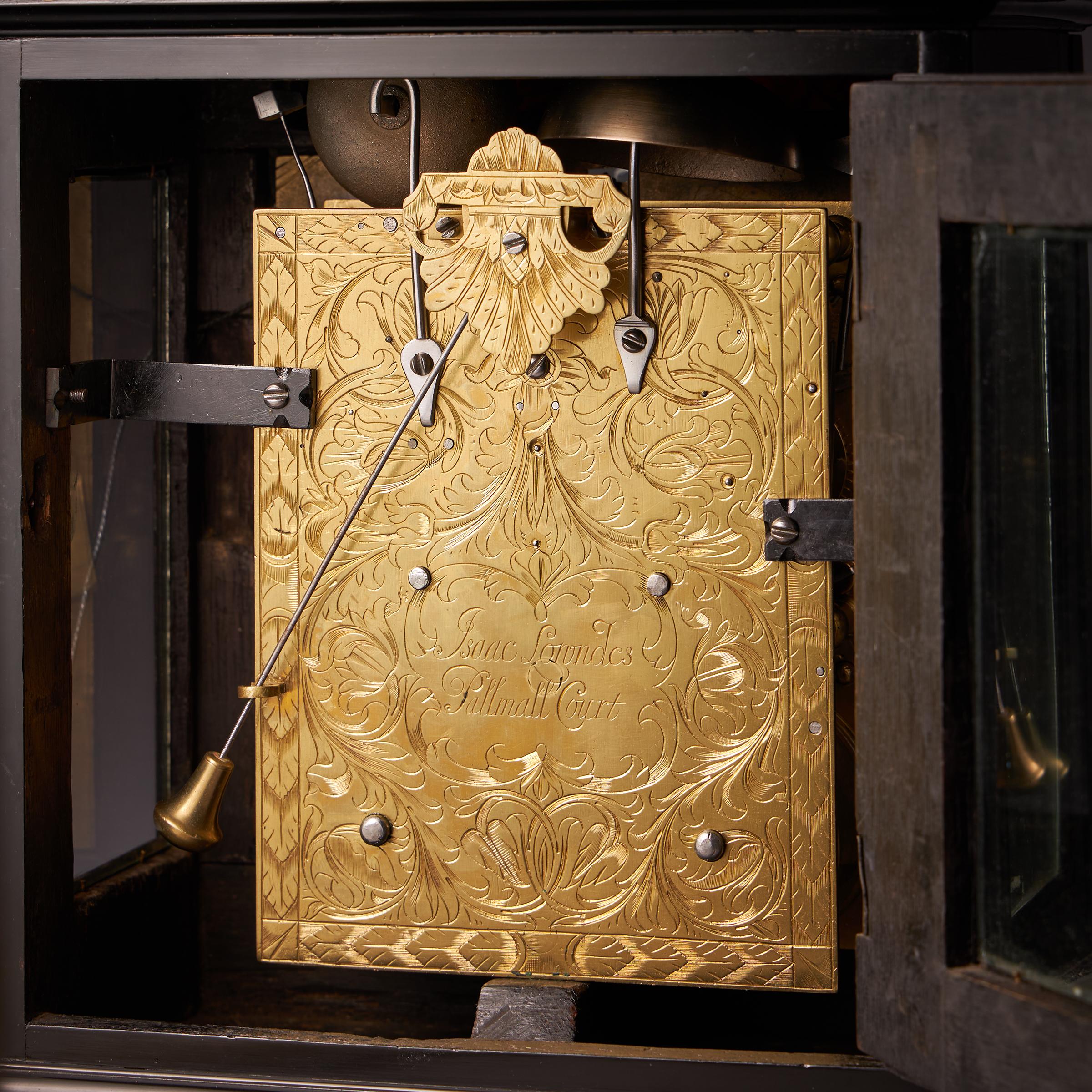 A 17th Century William and Mary eight-day table clock by Isaac Lowndes, 1695 For Sale 4
