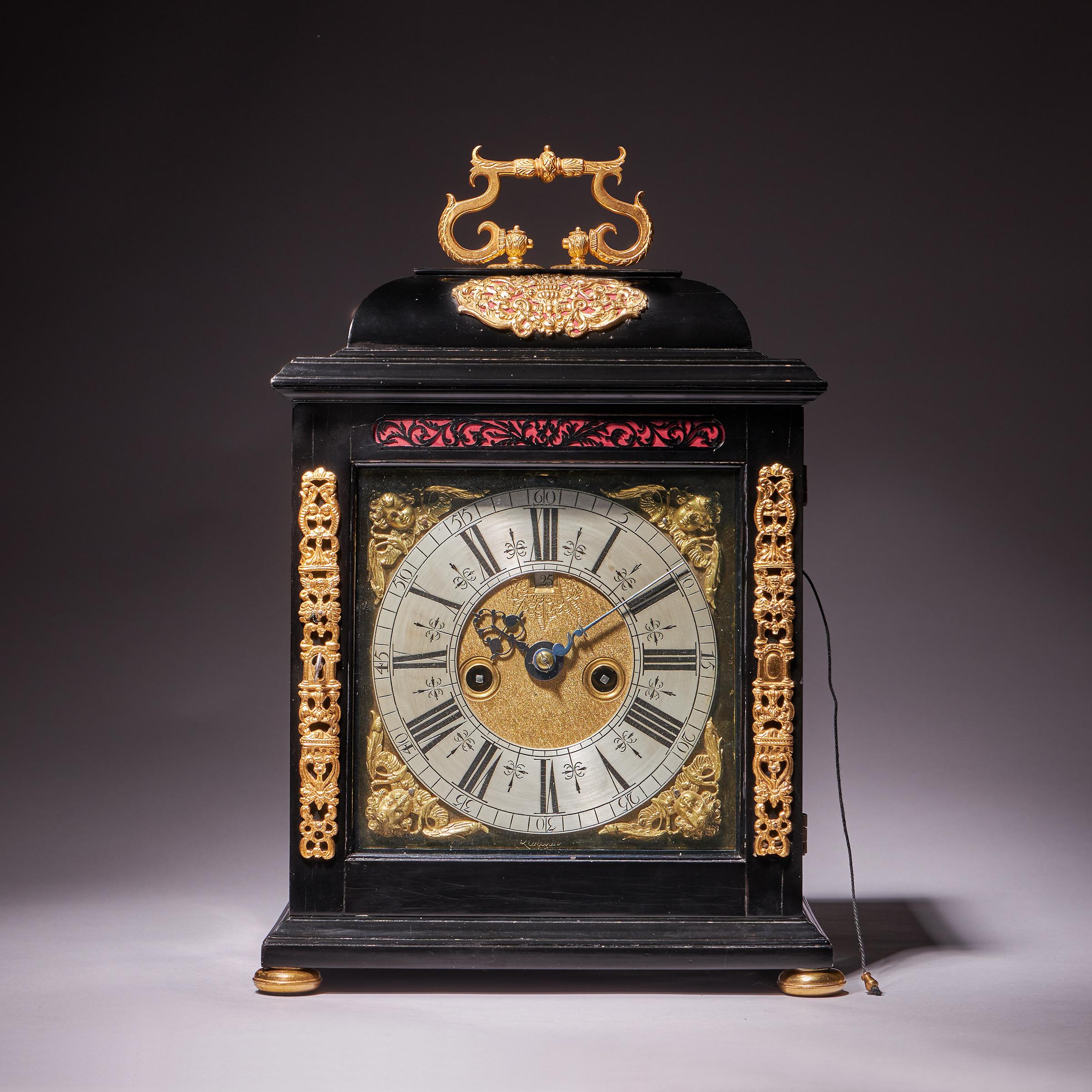 18th Century and Earlier A 17th Century William and Mary eight-day table clock by Isaac Lowndes, 1695 For Sale
