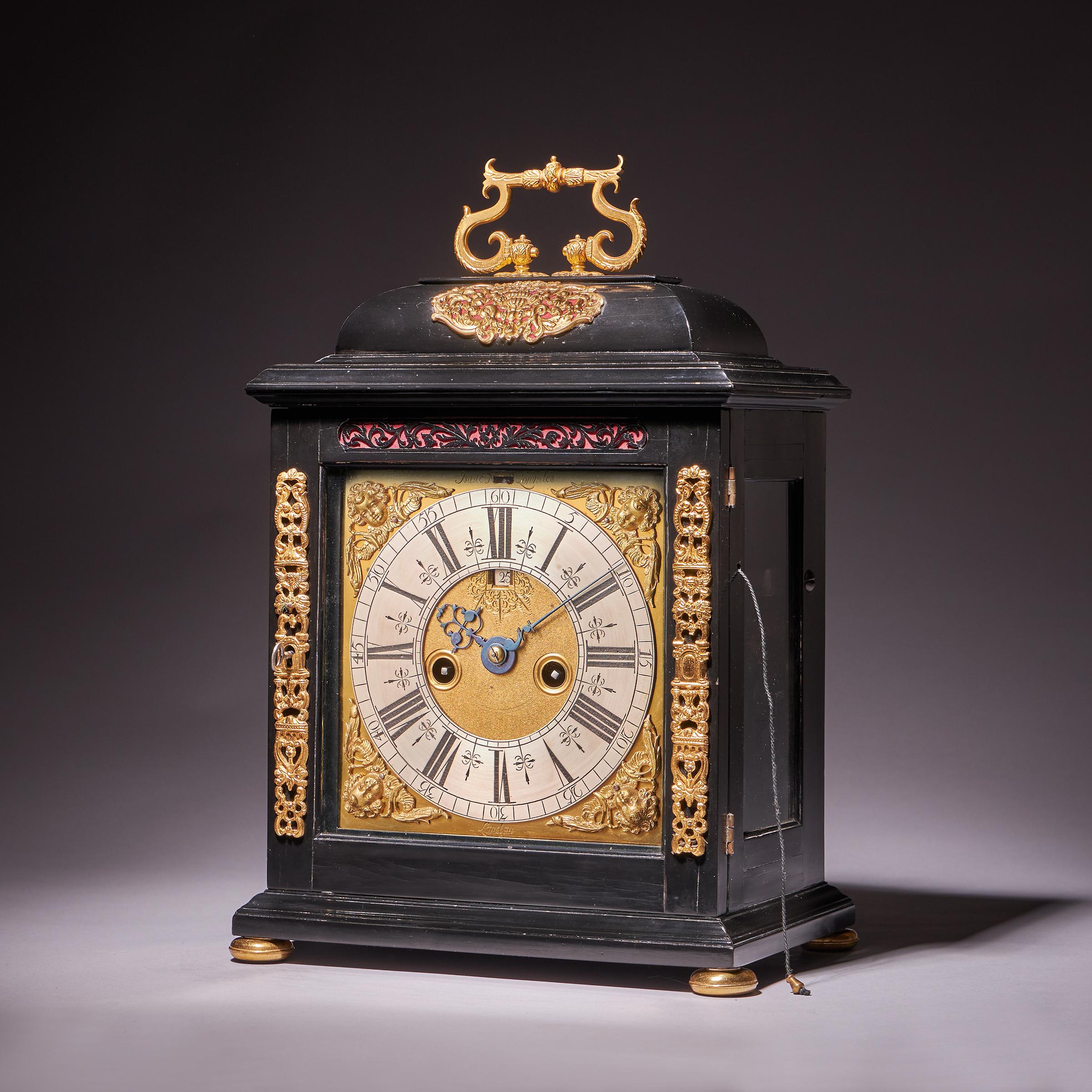 Brass A 17th Century William and Mary eight-day table clock by Isaac Lowndes, 1695 For Sale