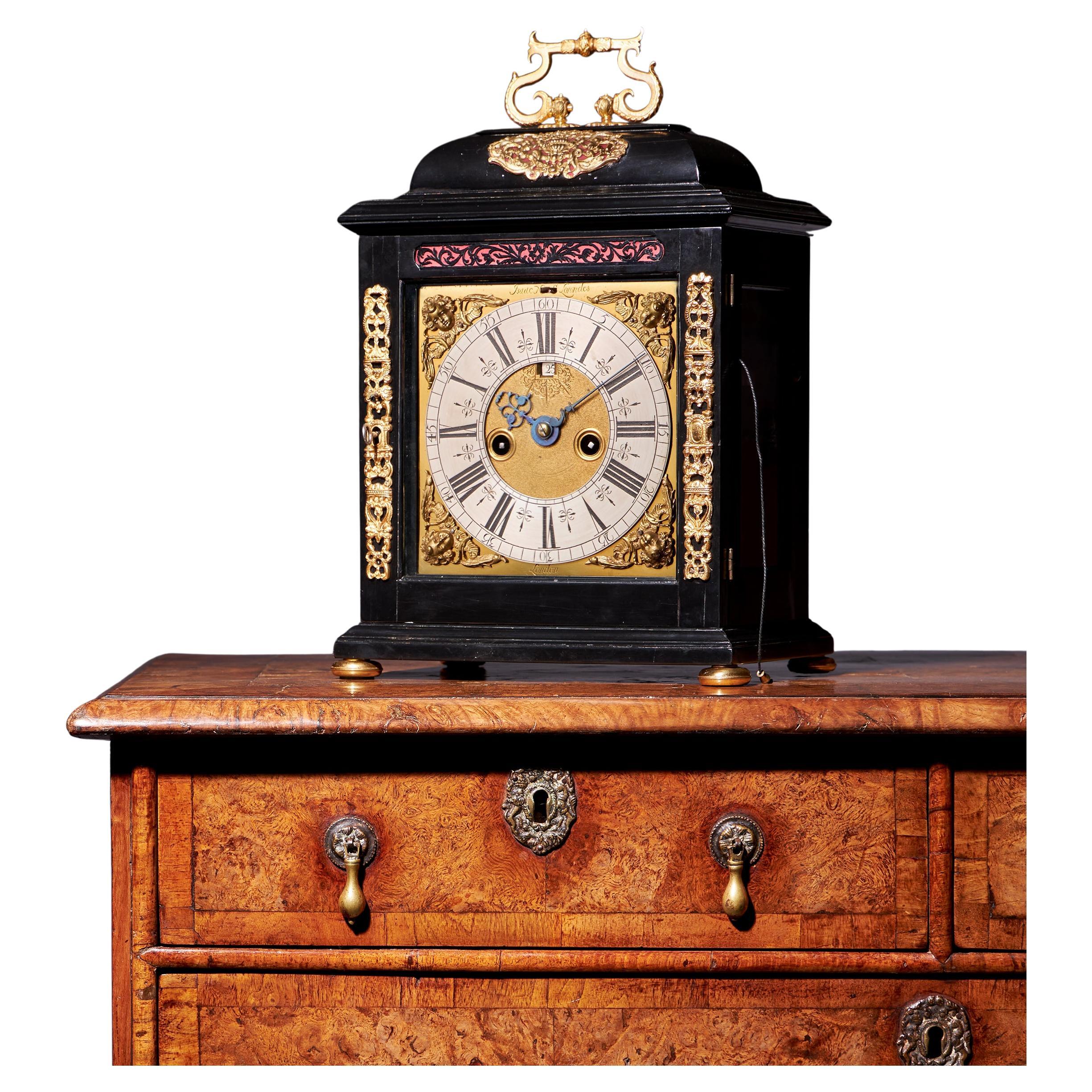 A 17th Century William and Mary eight-day table clock by Isaac Lowndes, 1695 For Sale