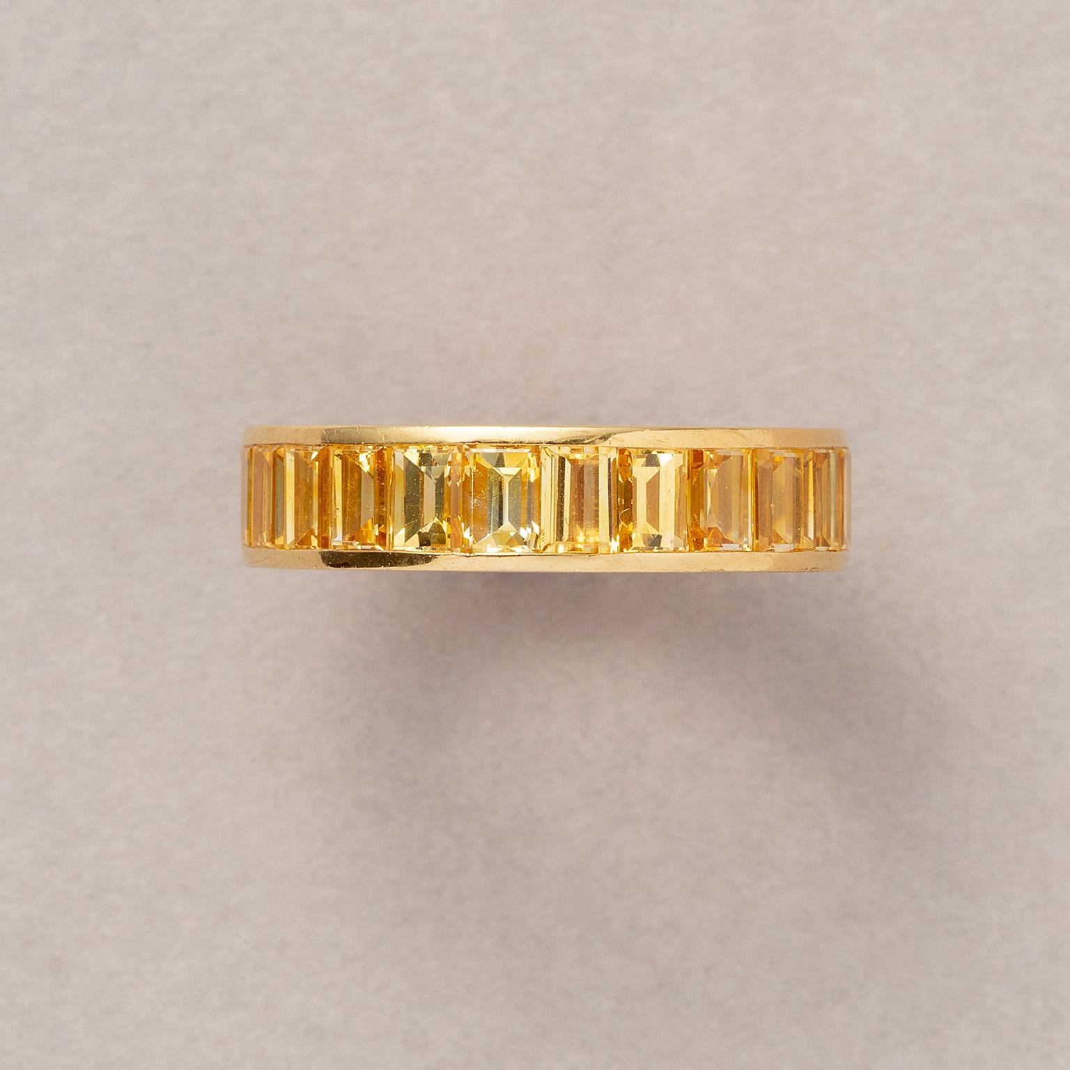 yellow sapphire eternity band