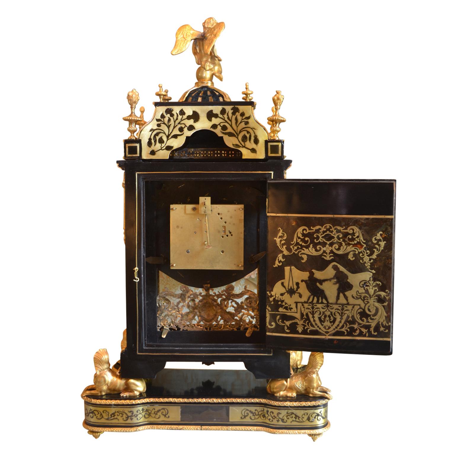18th Century 18thC Louis XV Boulle and Gilt Bronze Bracket Clock by Michel 