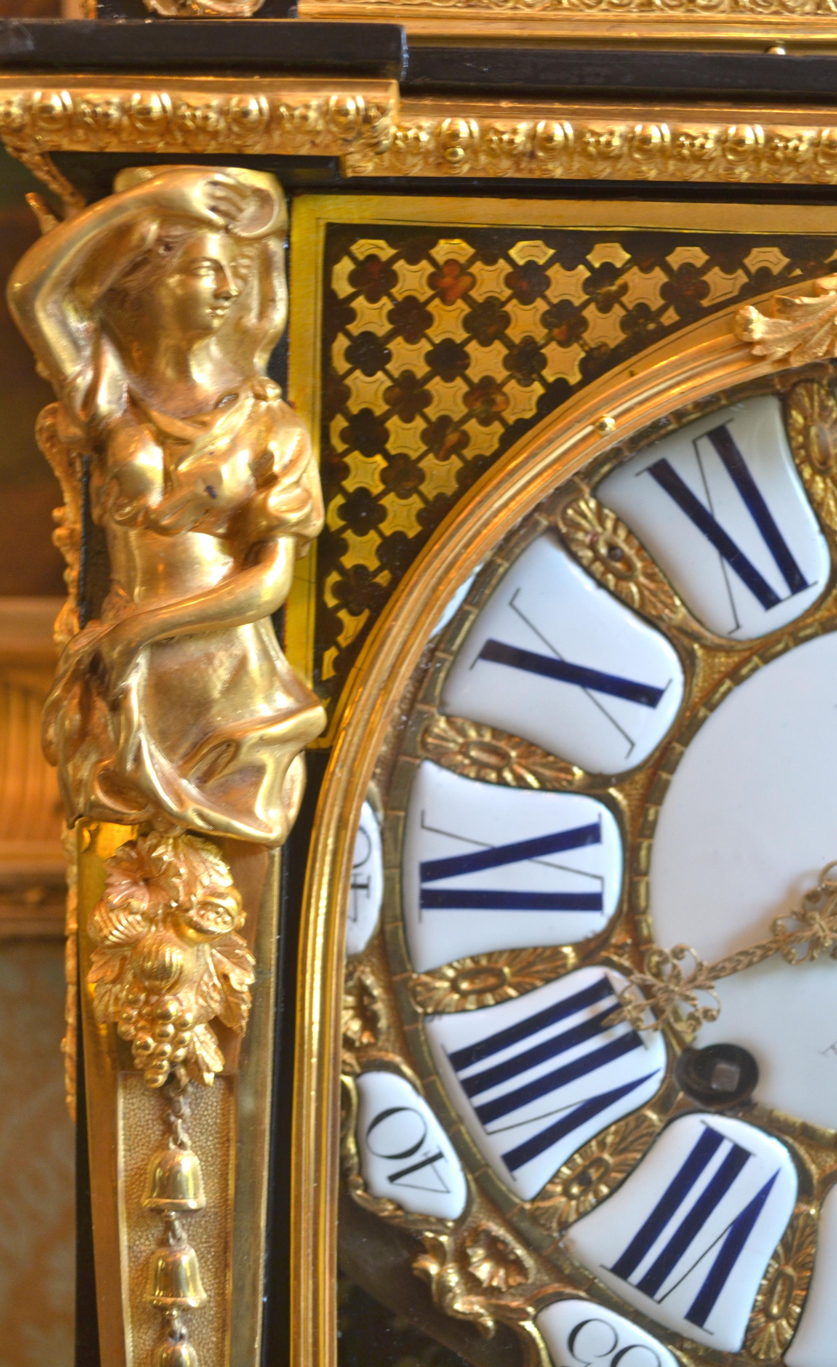 18thC Louis XV Boulle and Gilt Bronze Bracket Clock by Michel  1