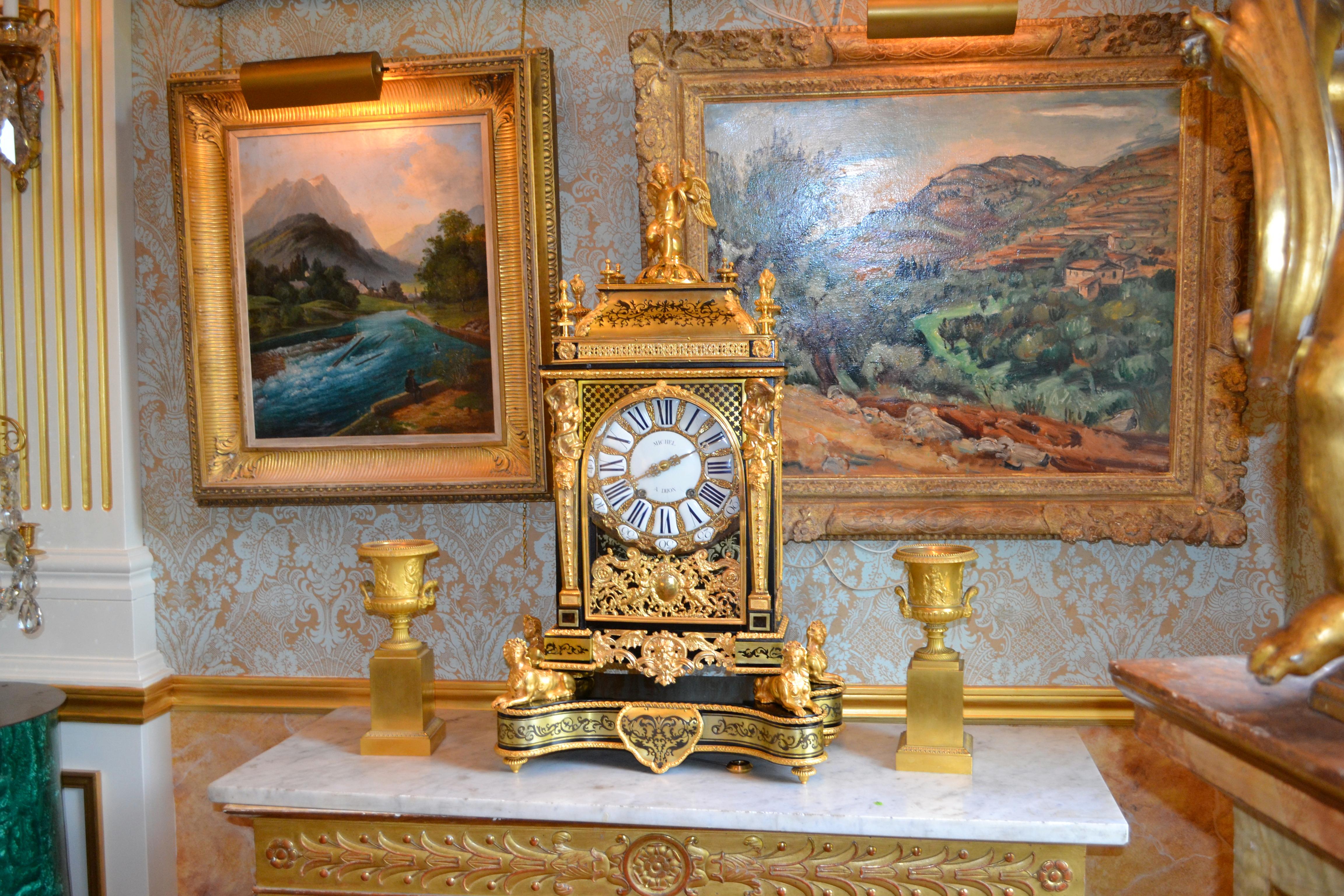 18thC Louis XV Boulle and Gilt Bronze Bracket Clock by Michel  3
