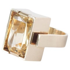 18 K Gold Ring with a Large Citrine, 1970s