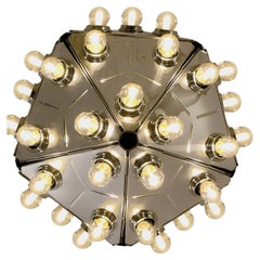 A 60 Lights POP & SPACE-AGE TARAXACUM CEILING FIXTURE by CASTIGLIONI Italy 1970