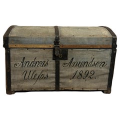 Antique A 1892 Norwegian / American Rustic Trunk, Wabi Sabi