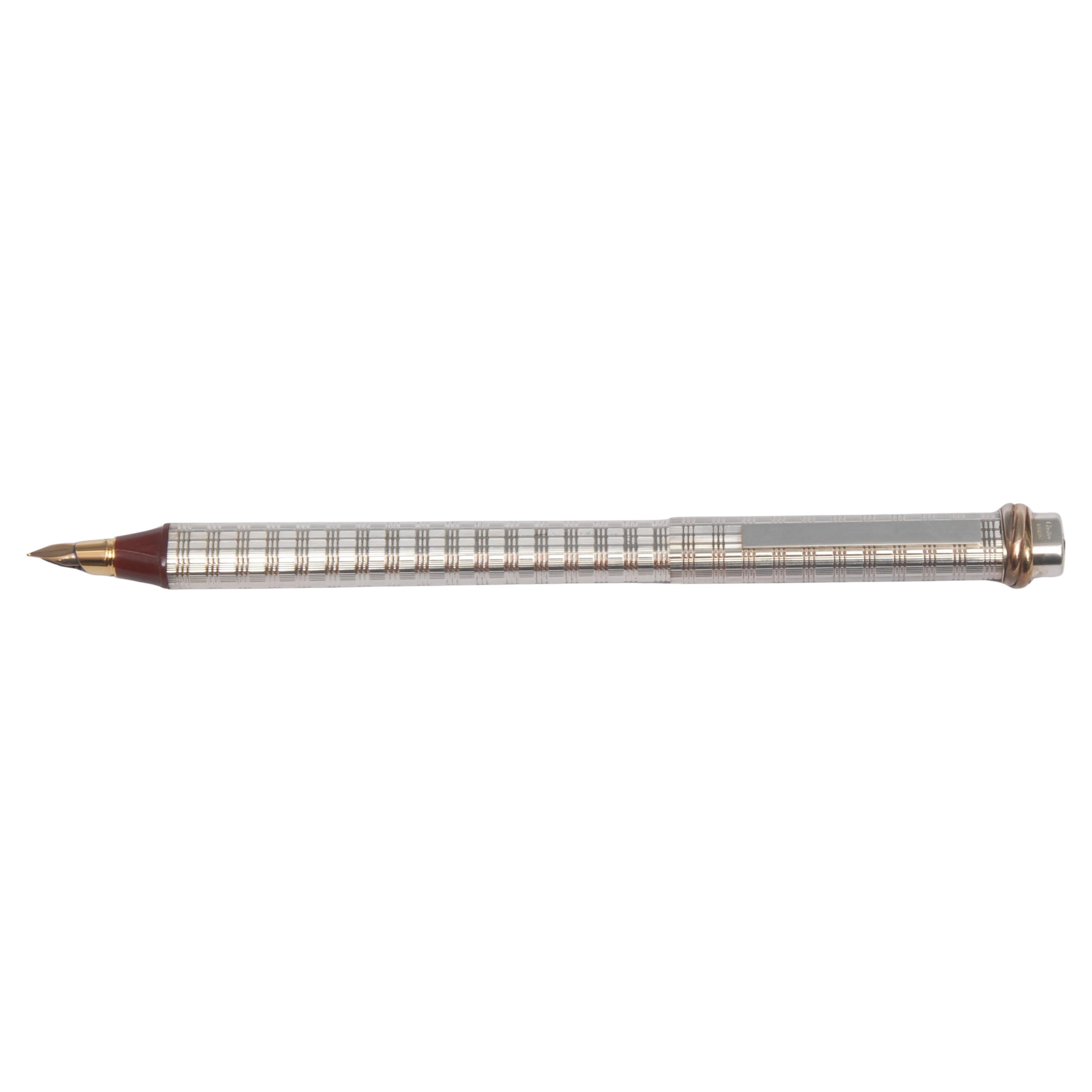 Una stilografica Must de Cartier con pennino in oro 18 ct e incassatura in platino in vendita 5