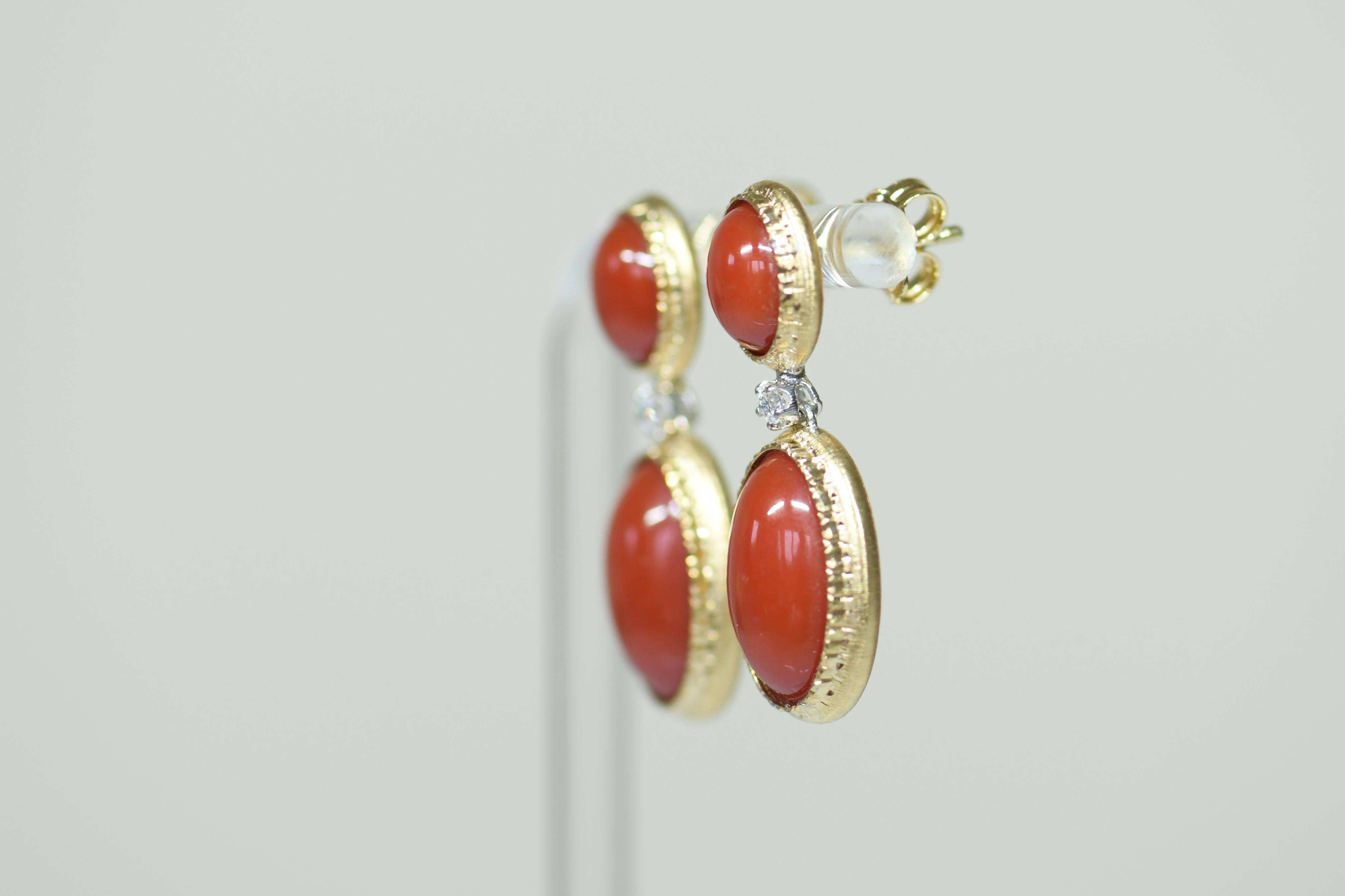 red coral earrings