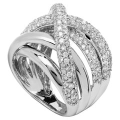 Bague de cocktail en or blanc 18k avec diamants