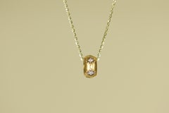 18 Karat Yellow Gold Diamond Pendant Necklace
