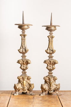 A 18th Century Baroque Style Italian Candlesticks