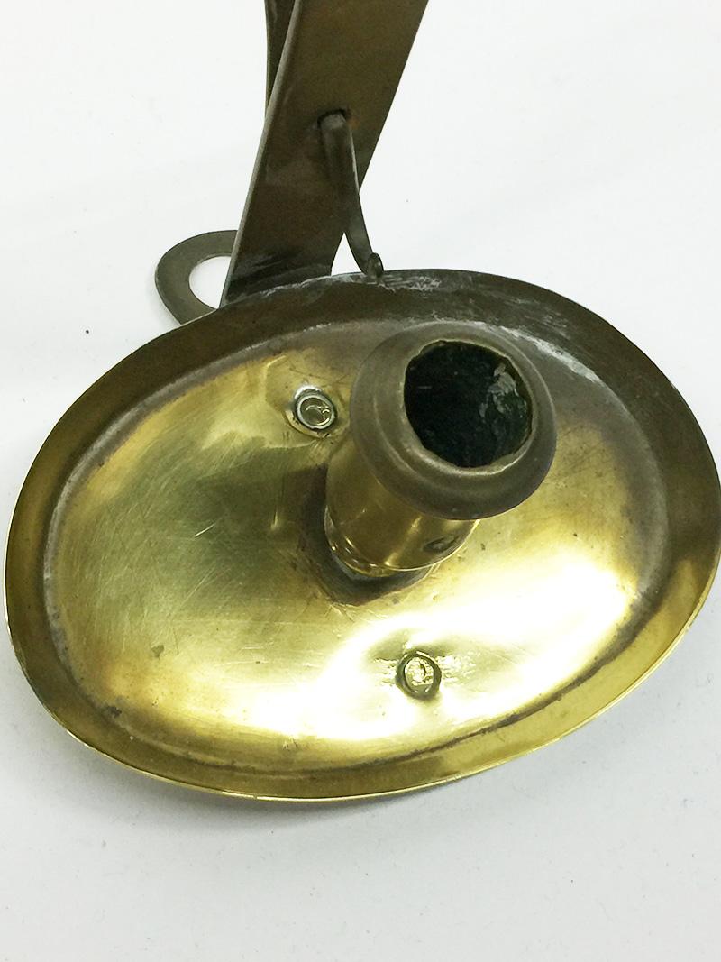 18th Century Dutch Floor Brass Candleholder For Sale 3