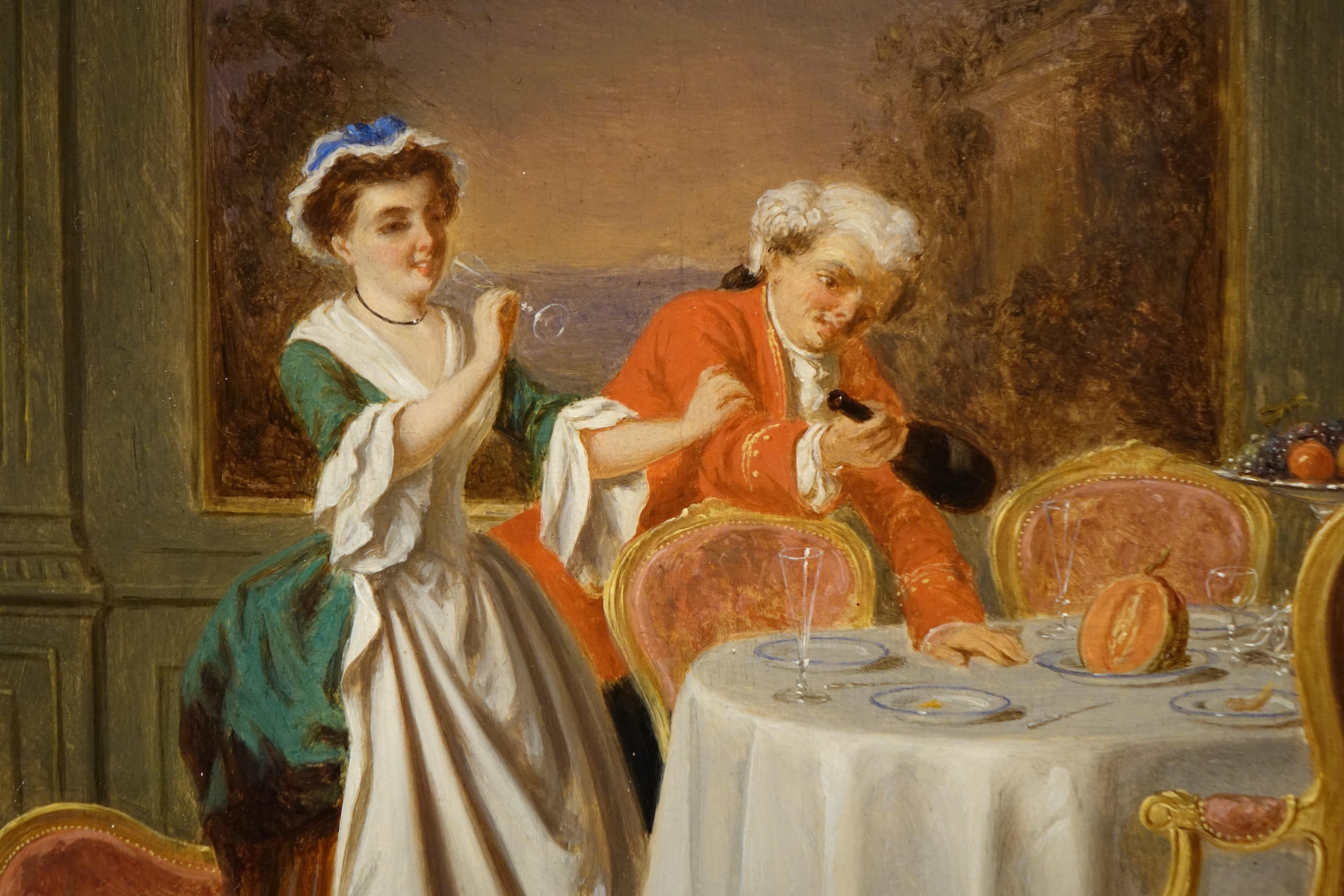 Victorien tardif Une scène de genre du 18e siècle signée  AT&T. Van Wijngaerdt, 1816-1893 en vente