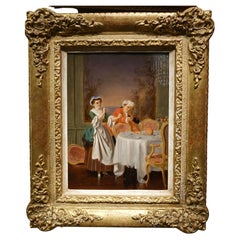 Una scena di genere del XVIII secolo firmata  P.t. Van Wijngaerdt , 1816-1893
