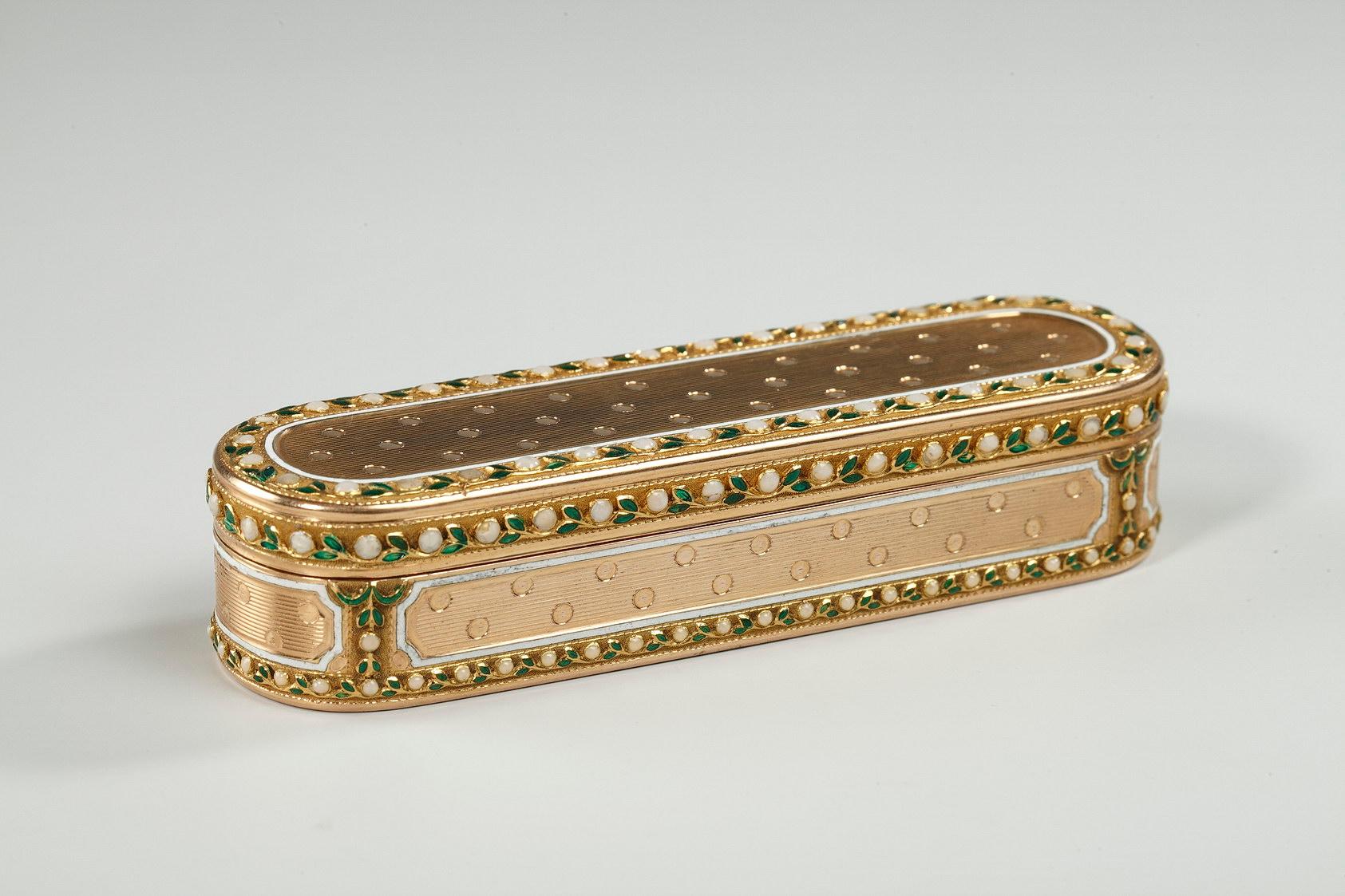 German 18th Century Gold and Enamel Case, Hanau