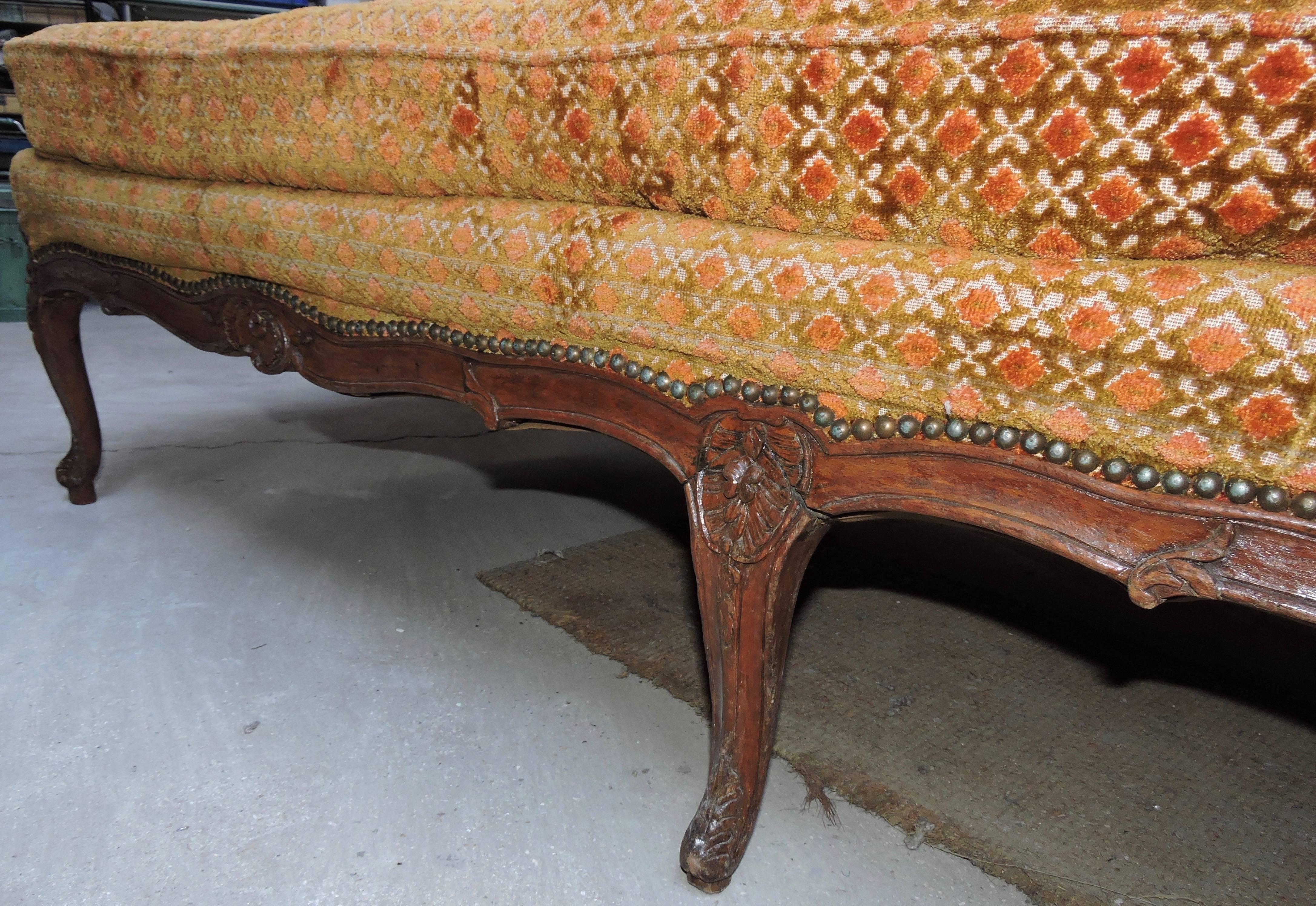 18th Century Régence Period Natural Wood Chaise Longue 3