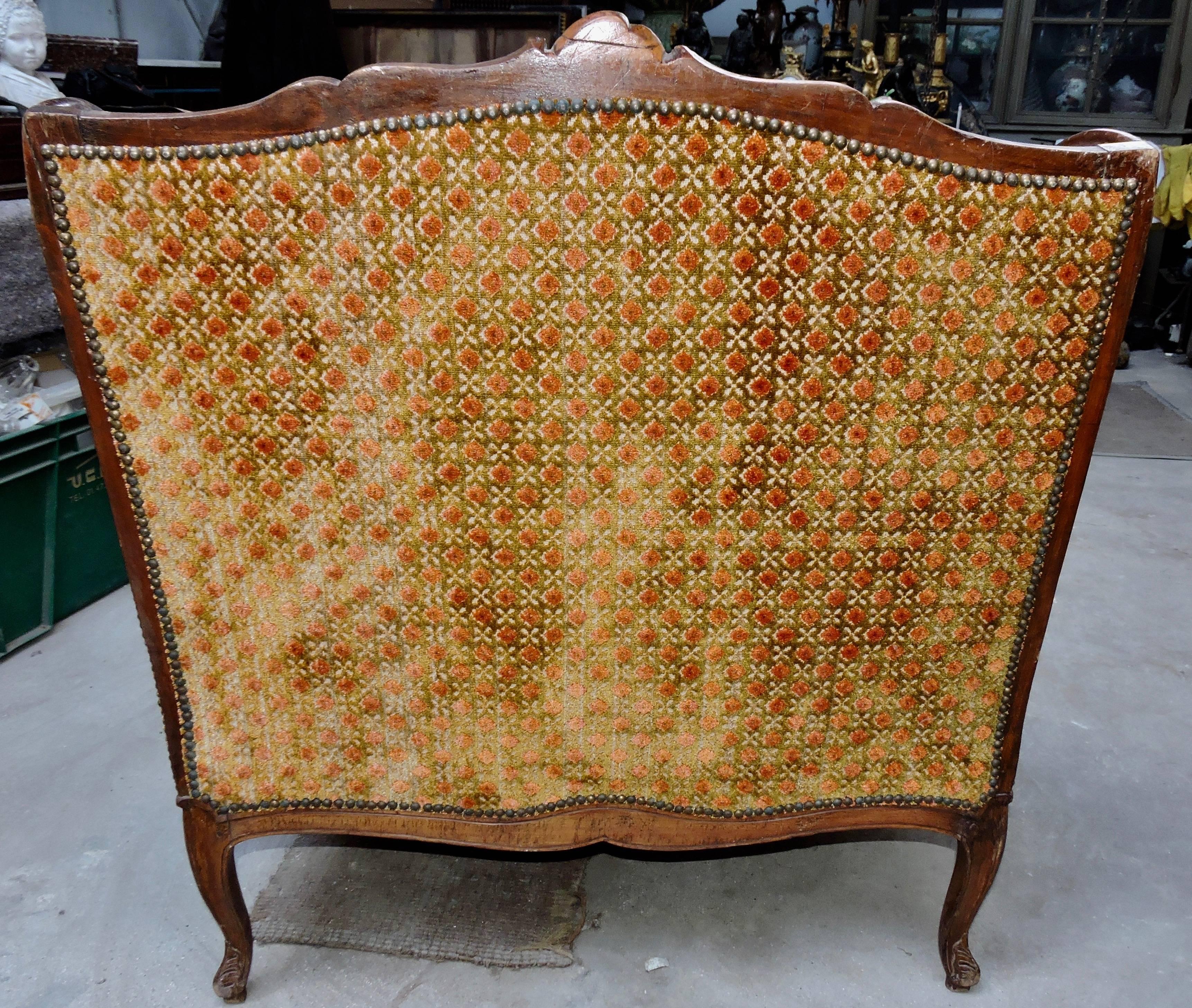 Louis XV 18th Century Régence Period Natural Wood Chaise Longue