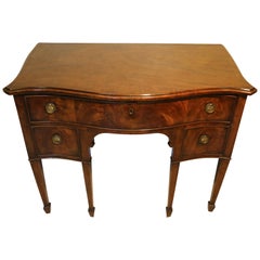 Georgian Mahogany Serpentine Side Table with Writing & Dressing Fitment
