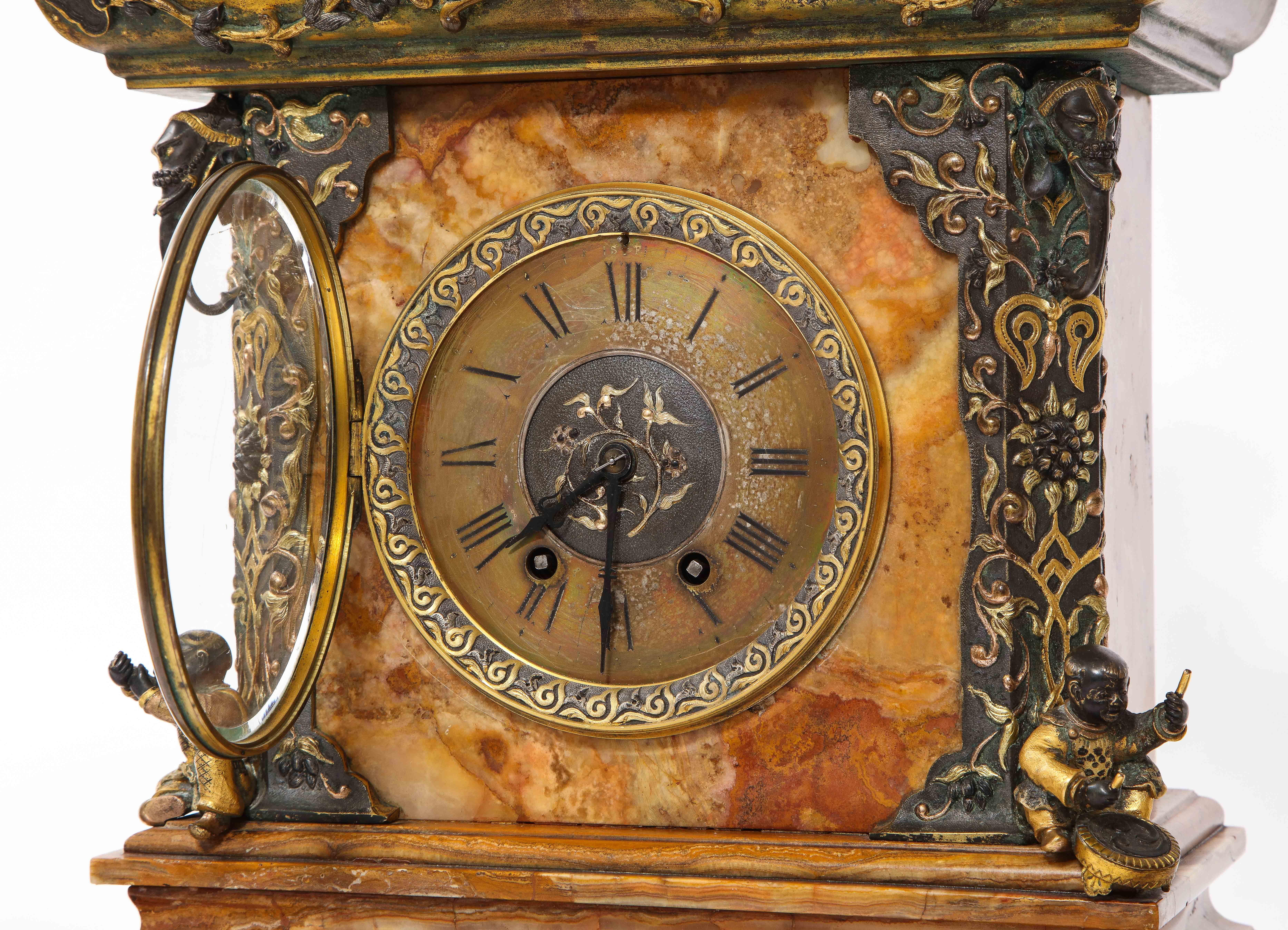 A 19 C. Reloj francés Japonisme Garniture, Att. E. Cornu, Estilo de Édouard Lièvre en venta 4