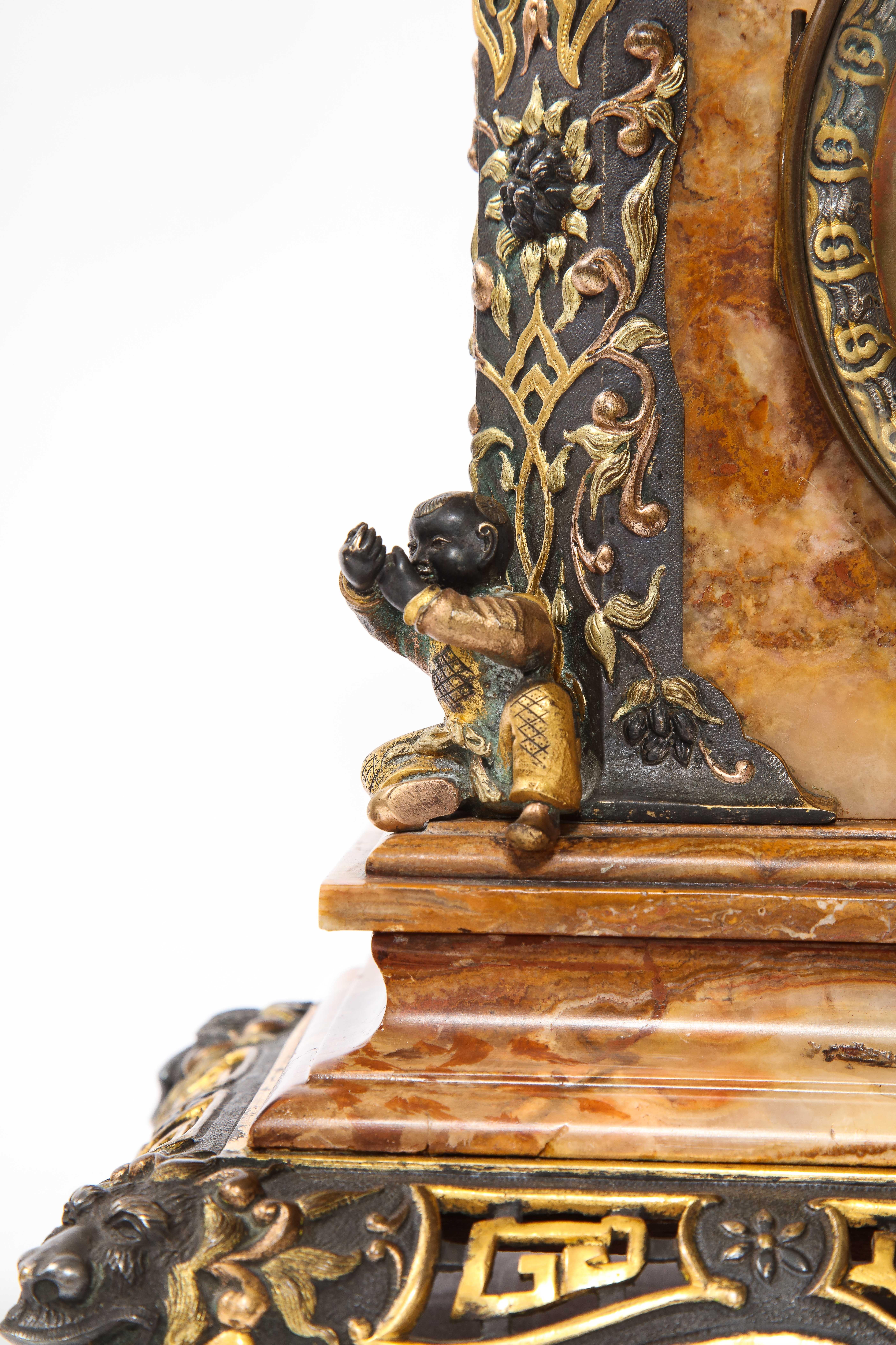 A 19 C. Reloj francés Japonisme Garniture, Att. E. Cornu, Estilo de Édouard Lièvre en venta 8