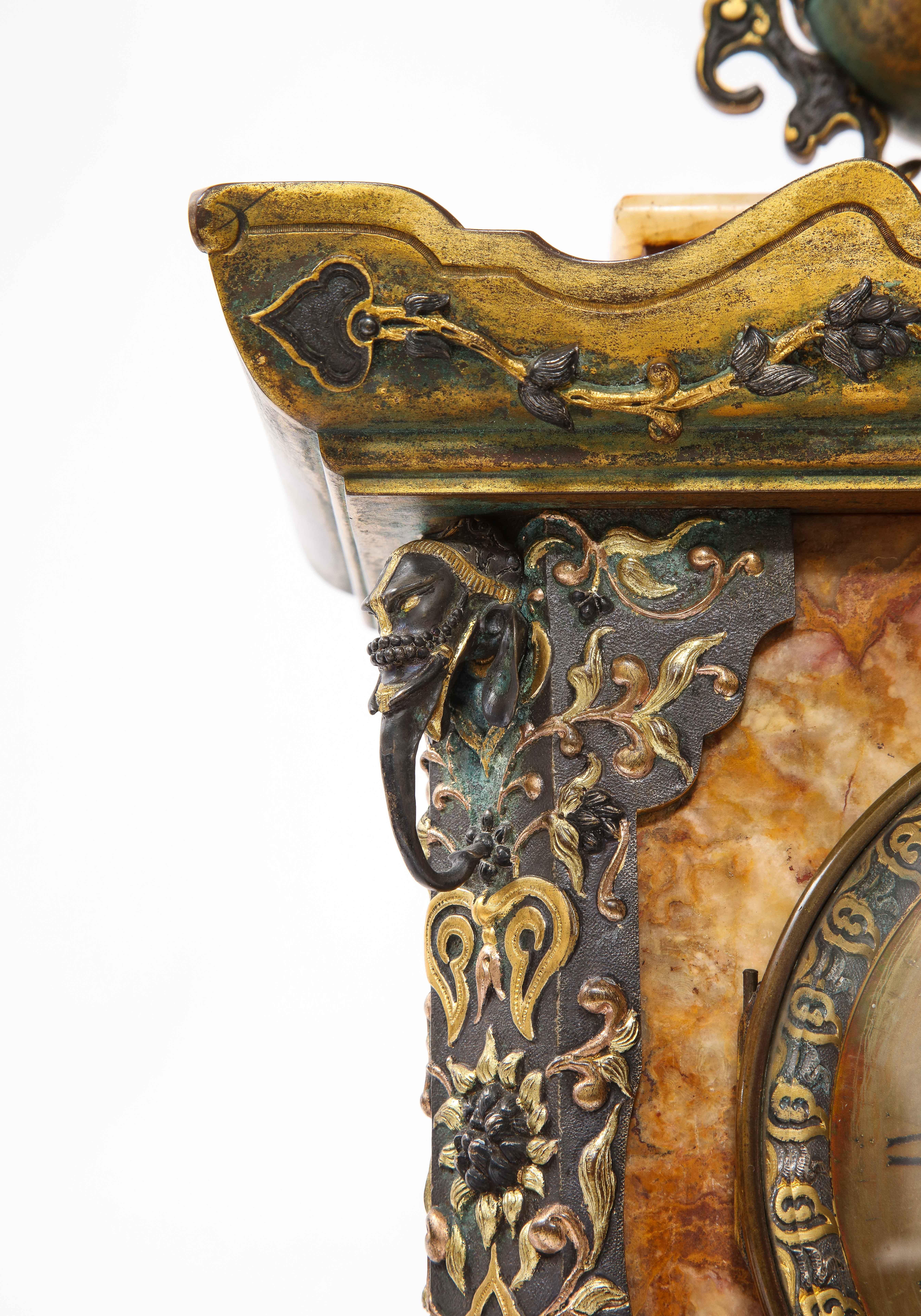 A 19 C. Reloj francés Japonisme Garniture, Att. E. Cornu, Estilo de Édouard Lièvre en venta 9